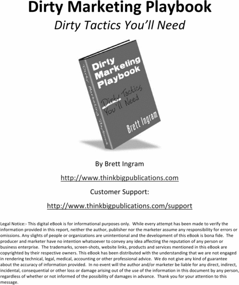 Product picture  Dirty Marketing Playbook - Make More Money